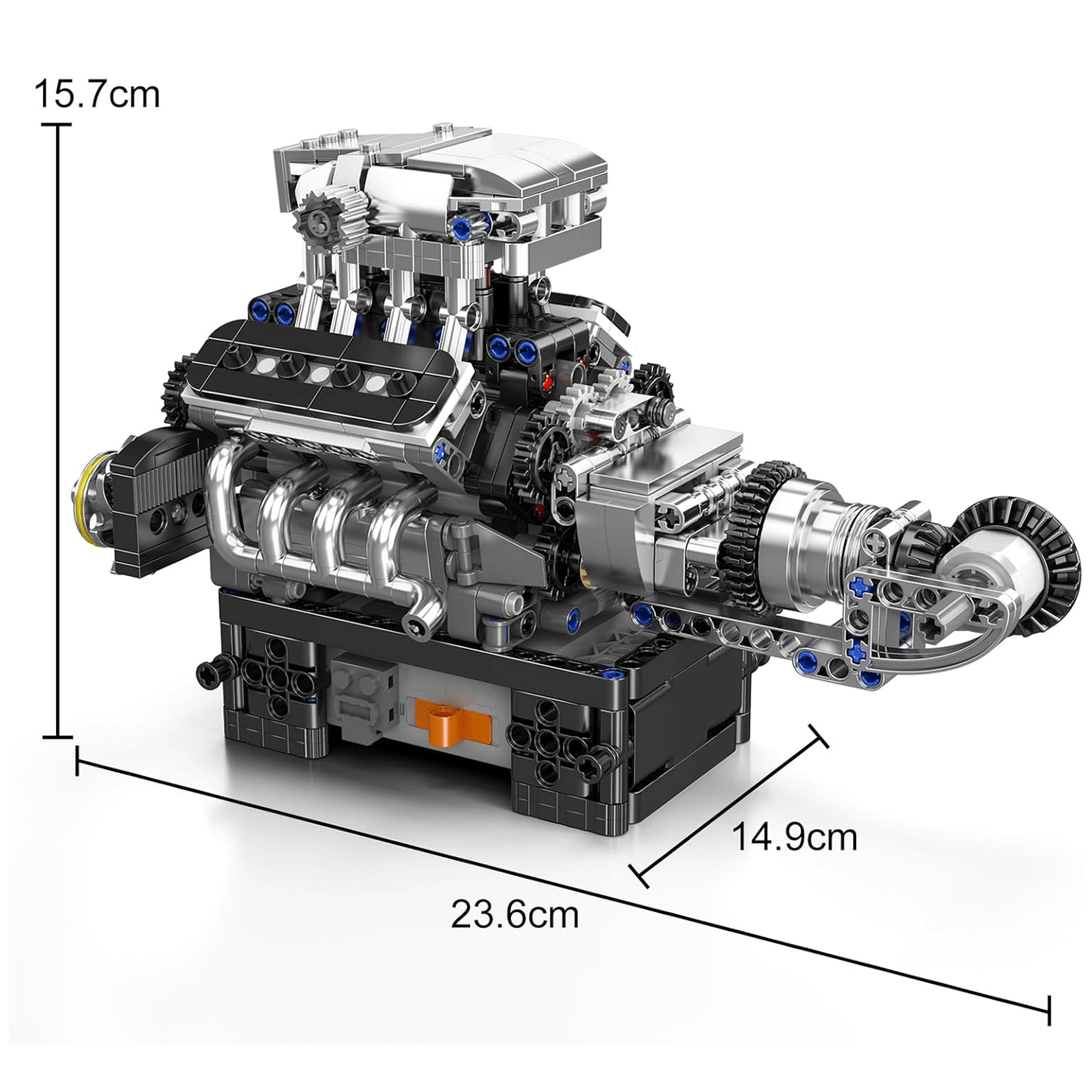 Motorised British Supercar V8 Engine 736pcs