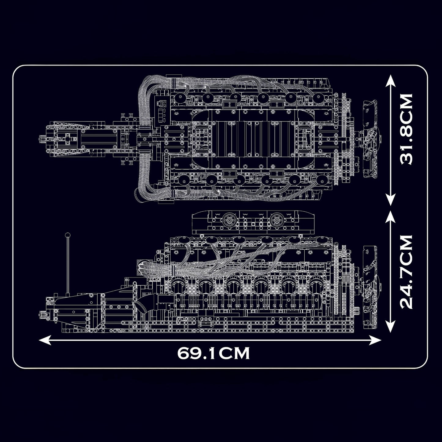 The Ultimate V12 Engine & Gearbox 3471pcs