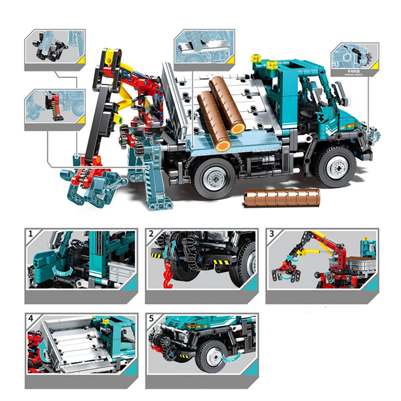 Remote Controlled Logging Unimog 909pcs