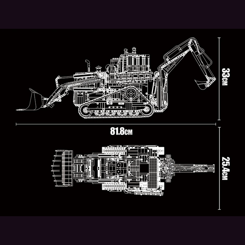 Remote Controlled Pneumatic Backhoe Loader 3962pcs