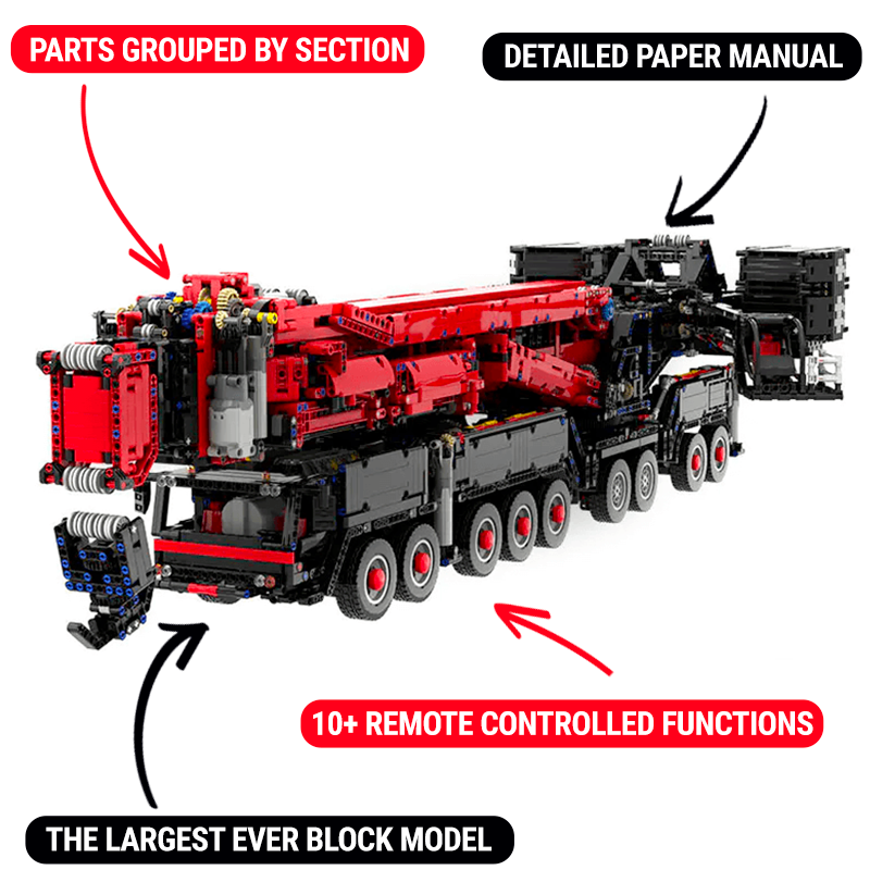 Red Edition Remote Controlled Crane 9176pcs