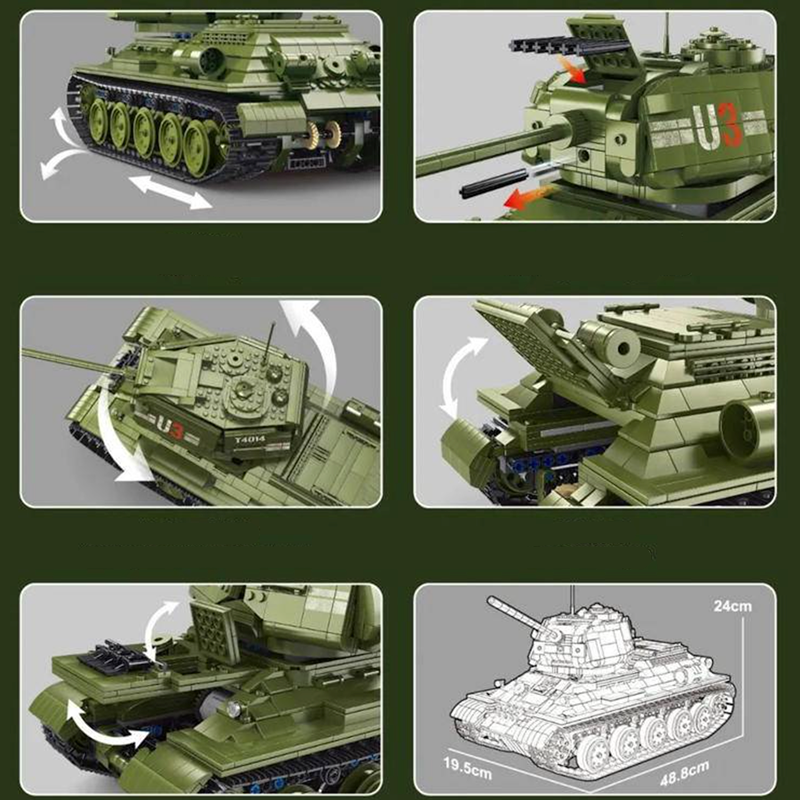 Remote Controlled T34 Tank 2051pcs