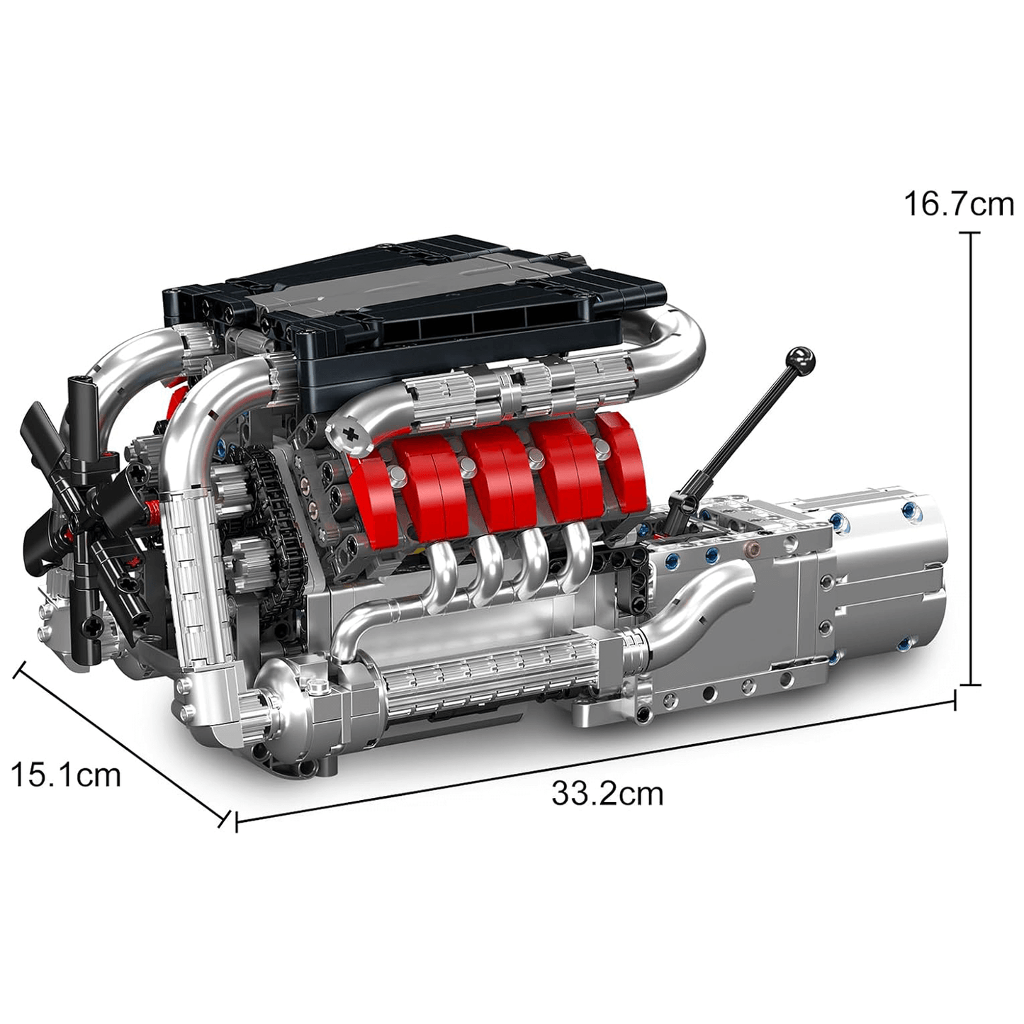 Motorised German V8 Engine With Gearbox 1168pcs